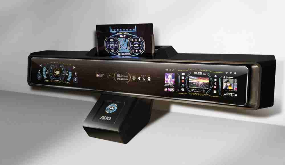 彩运网Micro LED沉浸式车舱显示方案结合 可卷式、、可伸缩的Micro LED应用并可呈现不同的质感纹路，，展现人性化设计